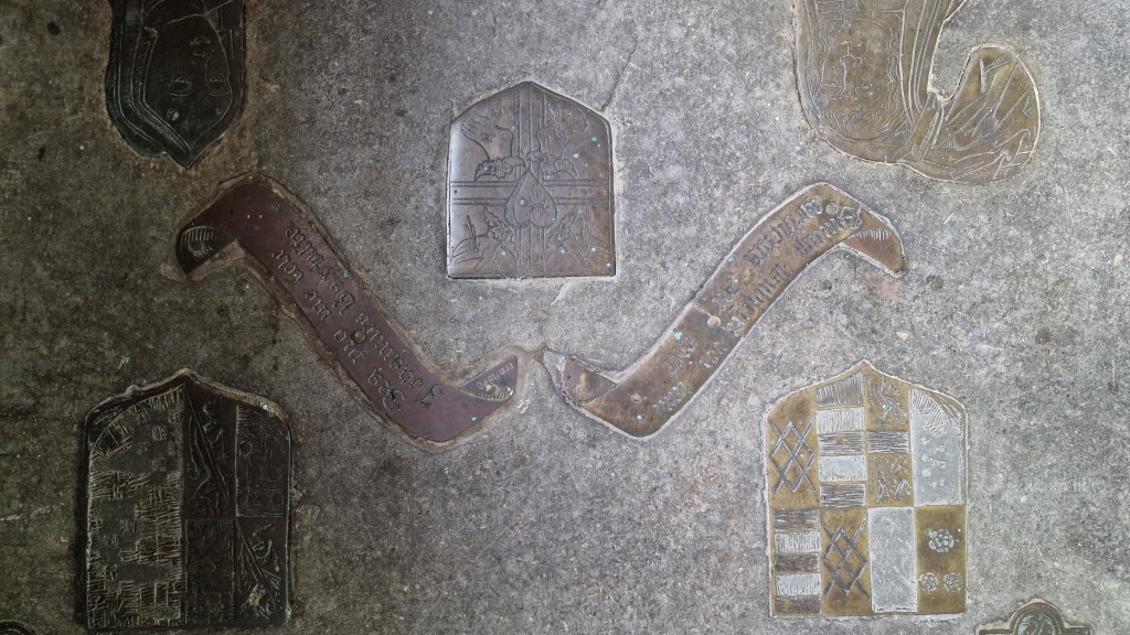 Photograph of the shields & scrolls