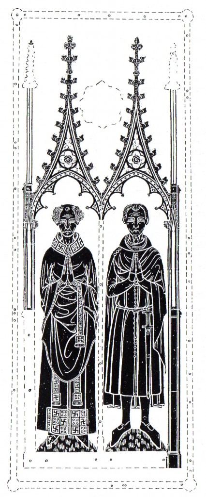 Rubbing of the brass of William Frith, 1386, & John Bradwell