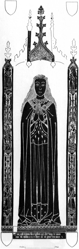 Rubbing of the brass of Joan, Lady Cromwell