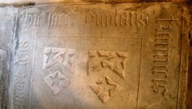 Photographs of shields on the slab