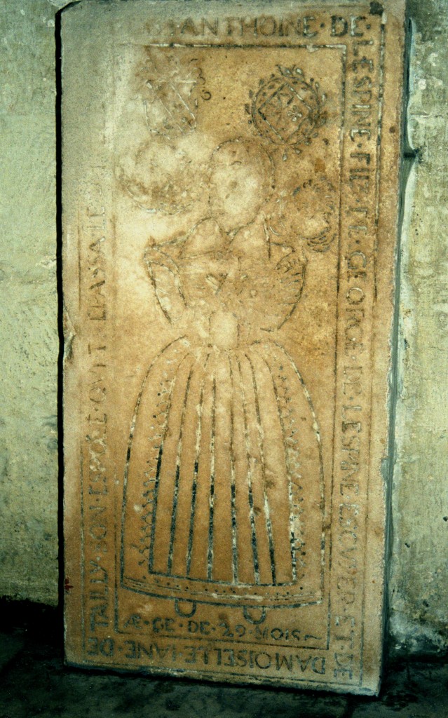 Photograph of the incised slab to Anthoine de Lespine
