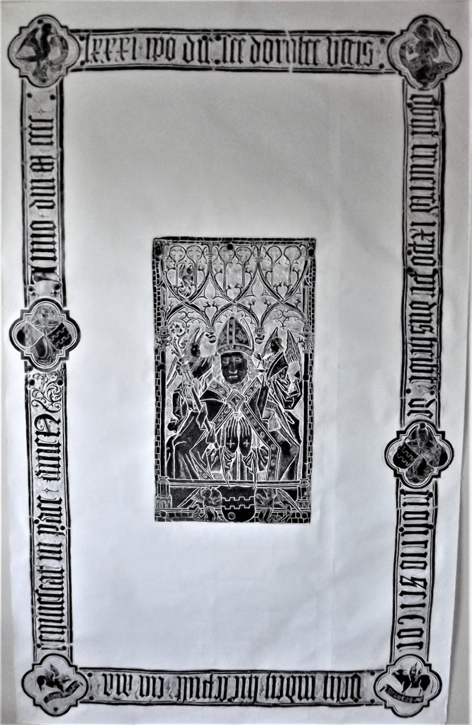 Rubbing of the brass of Abbot Heribert von Llsdorf