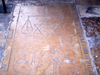Photograph of upper half of the Buccilier slab