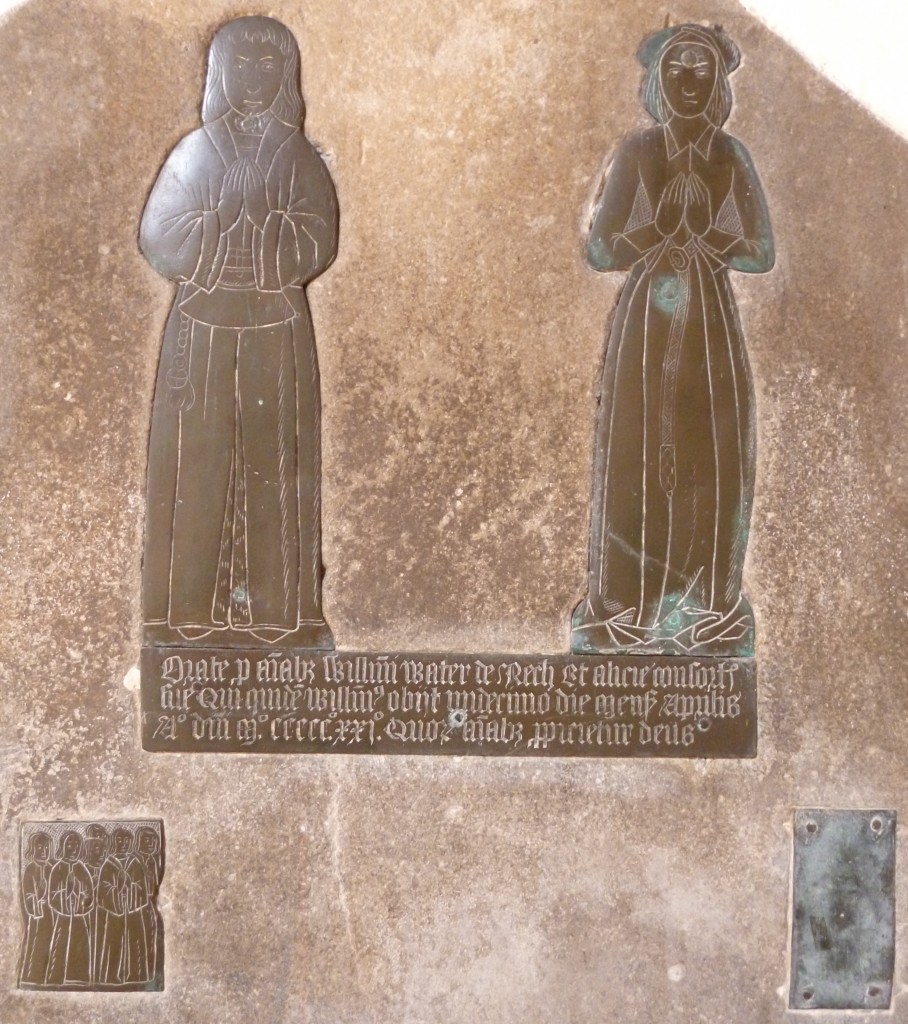 Photograph of brass of William & Alice Water