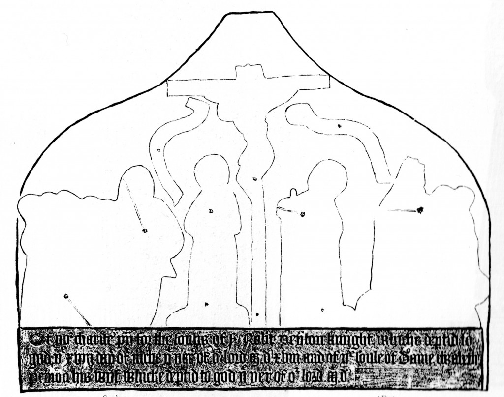 Rubbing of the indent and inscription of Sir Robert's brass
