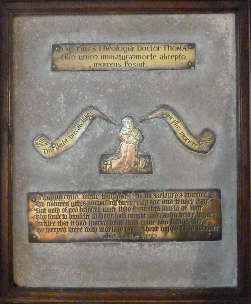 Photograph of brass of Thomas, son of Thomas Pye