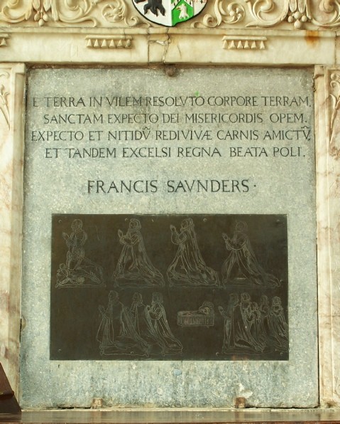 Photograph of the panel with the brass and inscription