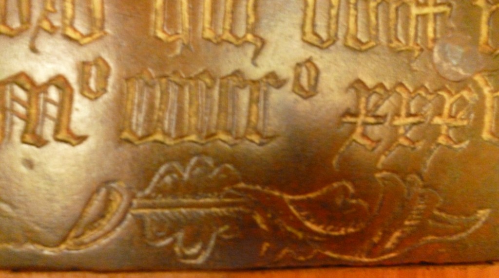 Photograph of a detail of the brass