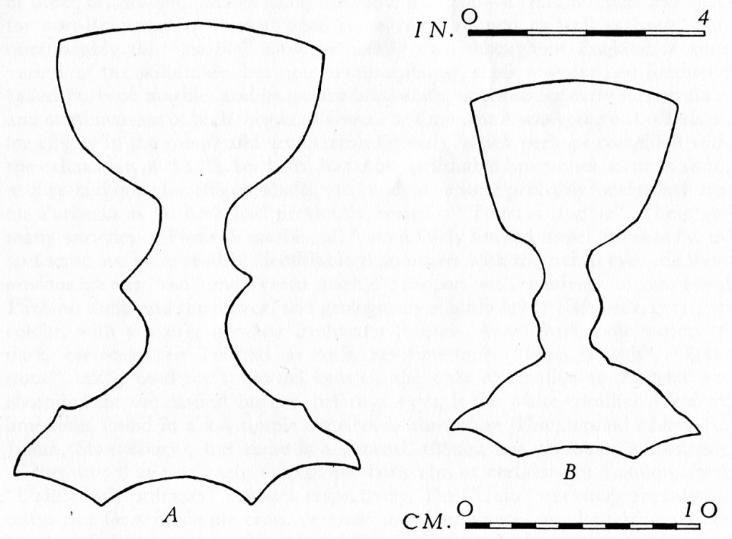 Drawing of chalice indents